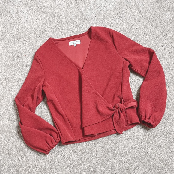 Madewell texture and thread crepe wrap top - Picture 2 of 6